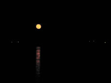 Zie de maan op het water